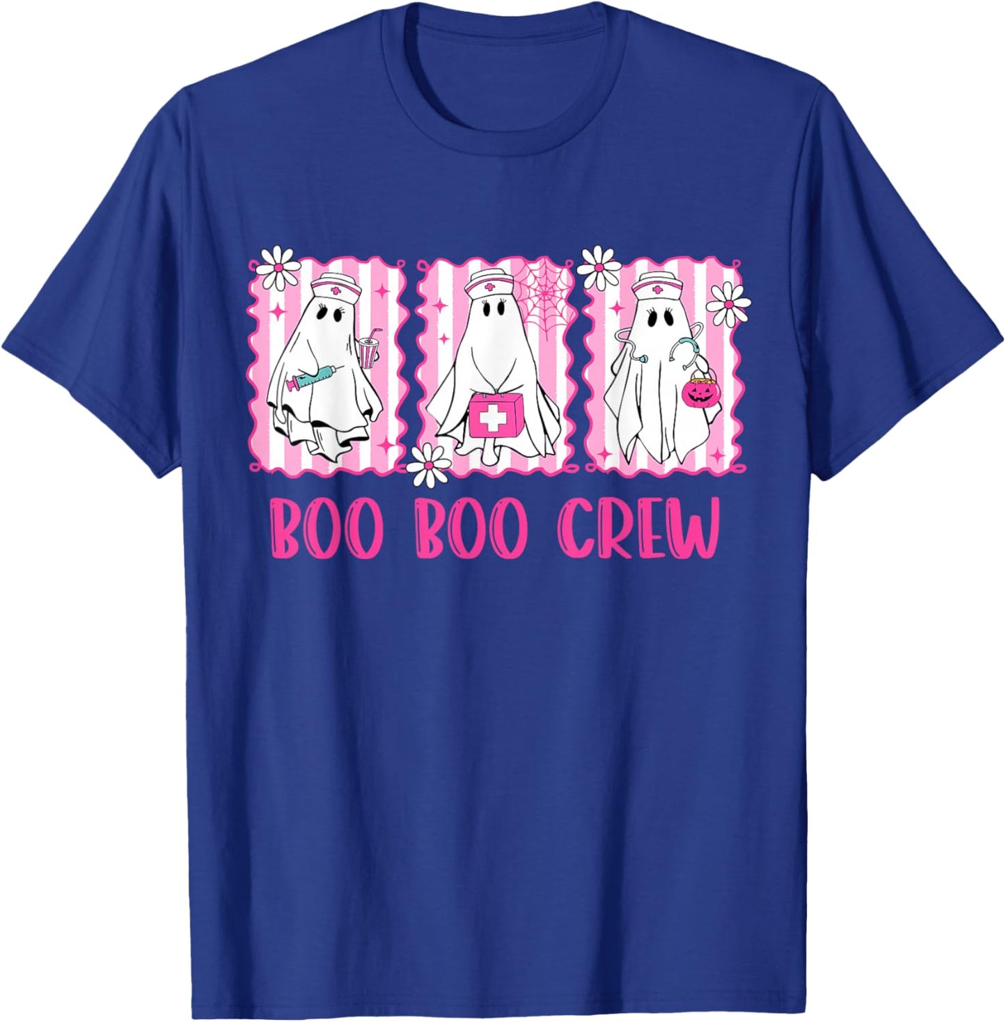Preppy Boo Crew Night Shift Nurse Ghost Halloween Nursing T-Shirt - T-Shirt | Royal
