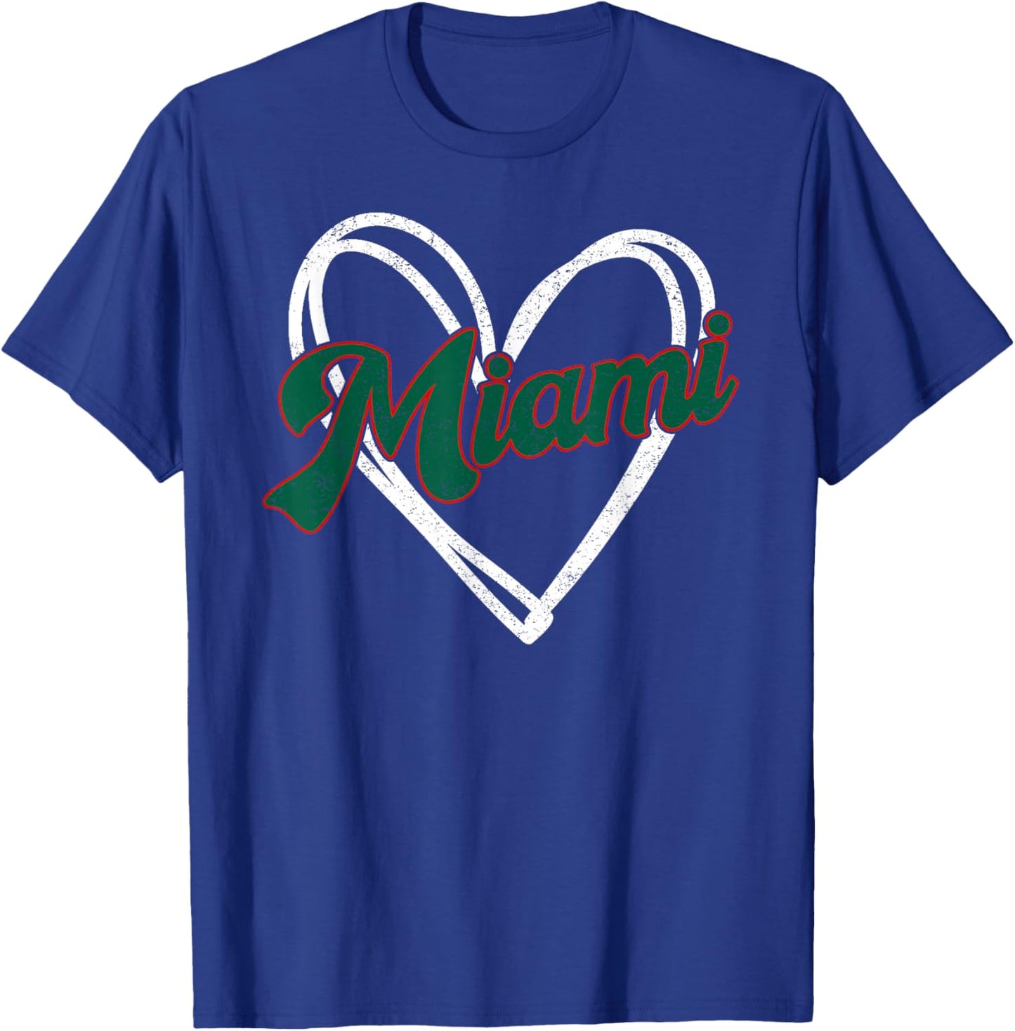 Miami - Heart Vintage Men Women T-Shirt - T-Shirt | Royal