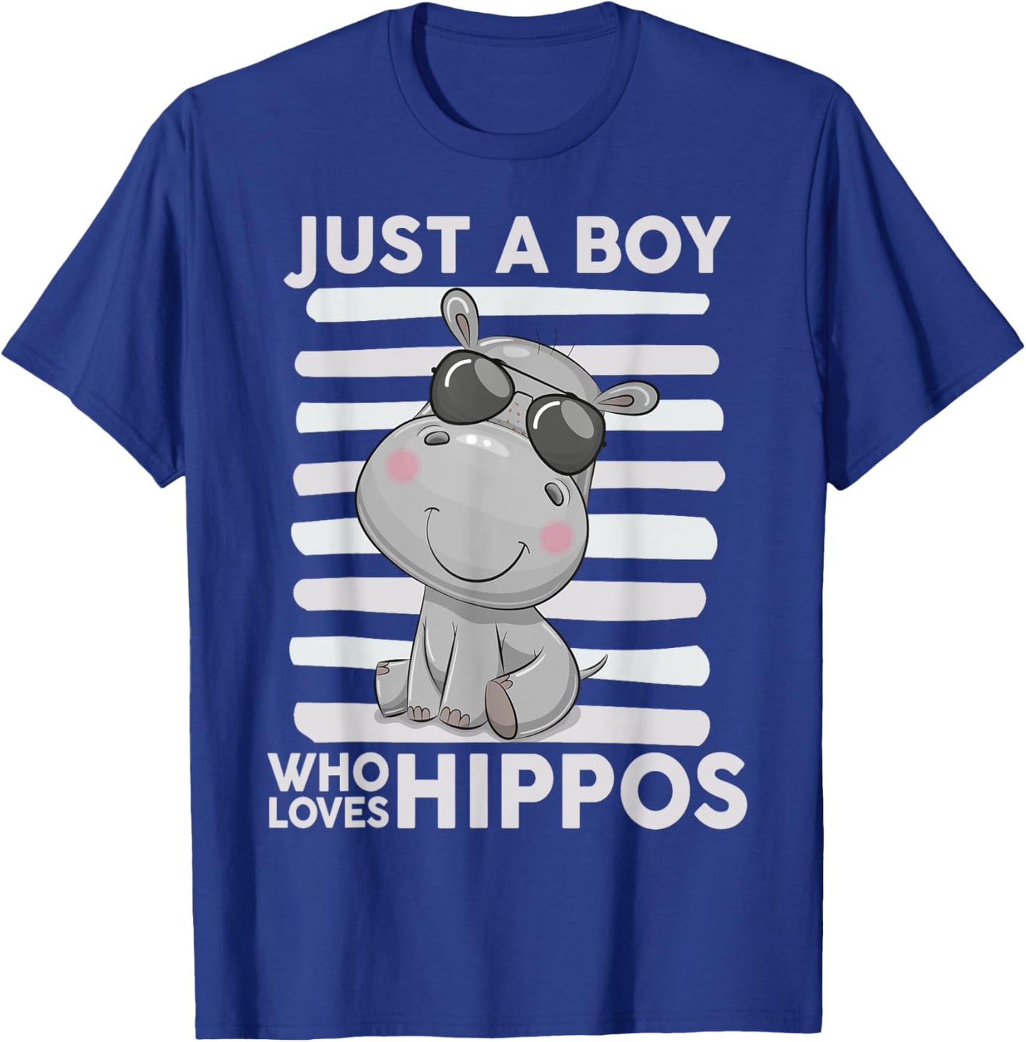 Kids Hippo-Shirt Boys Toddler Just A Boy Who Loves Hippos T-Shirt - T-Shirt | Royal