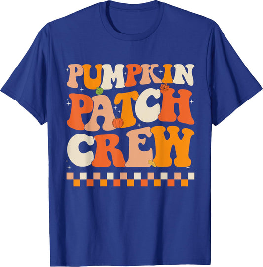 Groovy Pumpkin Patch Crew Pumpkin Patch Crew Fall Halloween T-Shirt - T-Shirt | Royal
