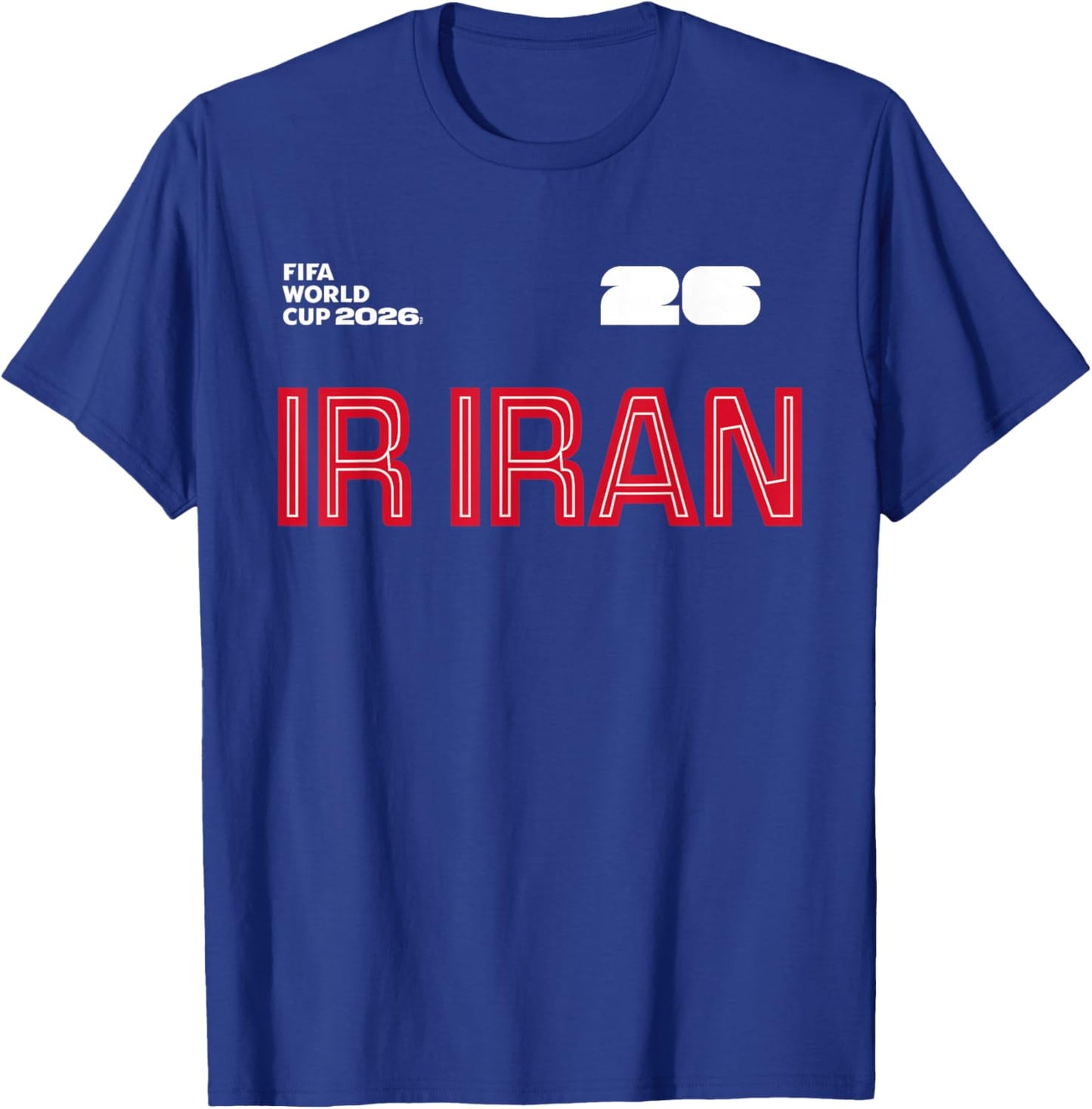 FIFA World CUP26 IR Iran Outline Graphic T-Shirt - T-Shirt | Royal
