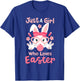 A Girl Who Loves Easter Cute Bunny Family Matching Kids T-Shirt - T-Shirt | Royal