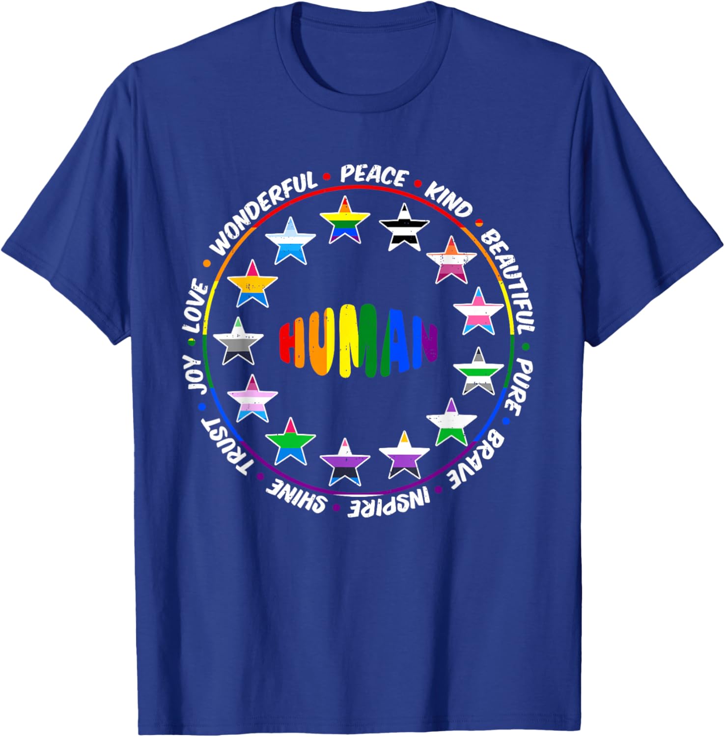 Human Rainbow LGBTQ Pride Equality Inclusion Positive Gay T-Shirt - T-Shirt | Royal