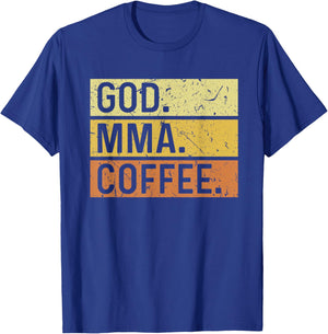 God MMA Coffee Jesus Mixed Martial Arts T-Shirt - T-Shirt | Royal