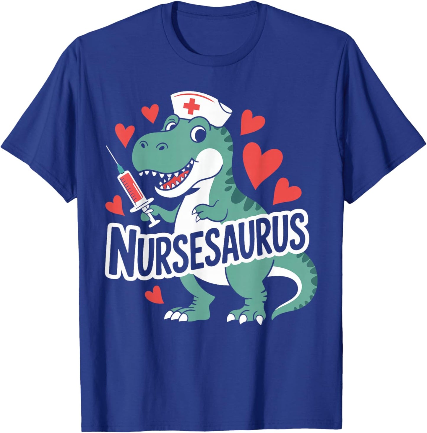 Nursesaurus Funny Dinosaur Nurse Gifts for RN CNA LPN Women T-Shirt - T-Shirt | Royal