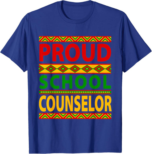 Proud School Counselor Job Costume Black History Month Afro T-Shirt - T-Shirt | Royal