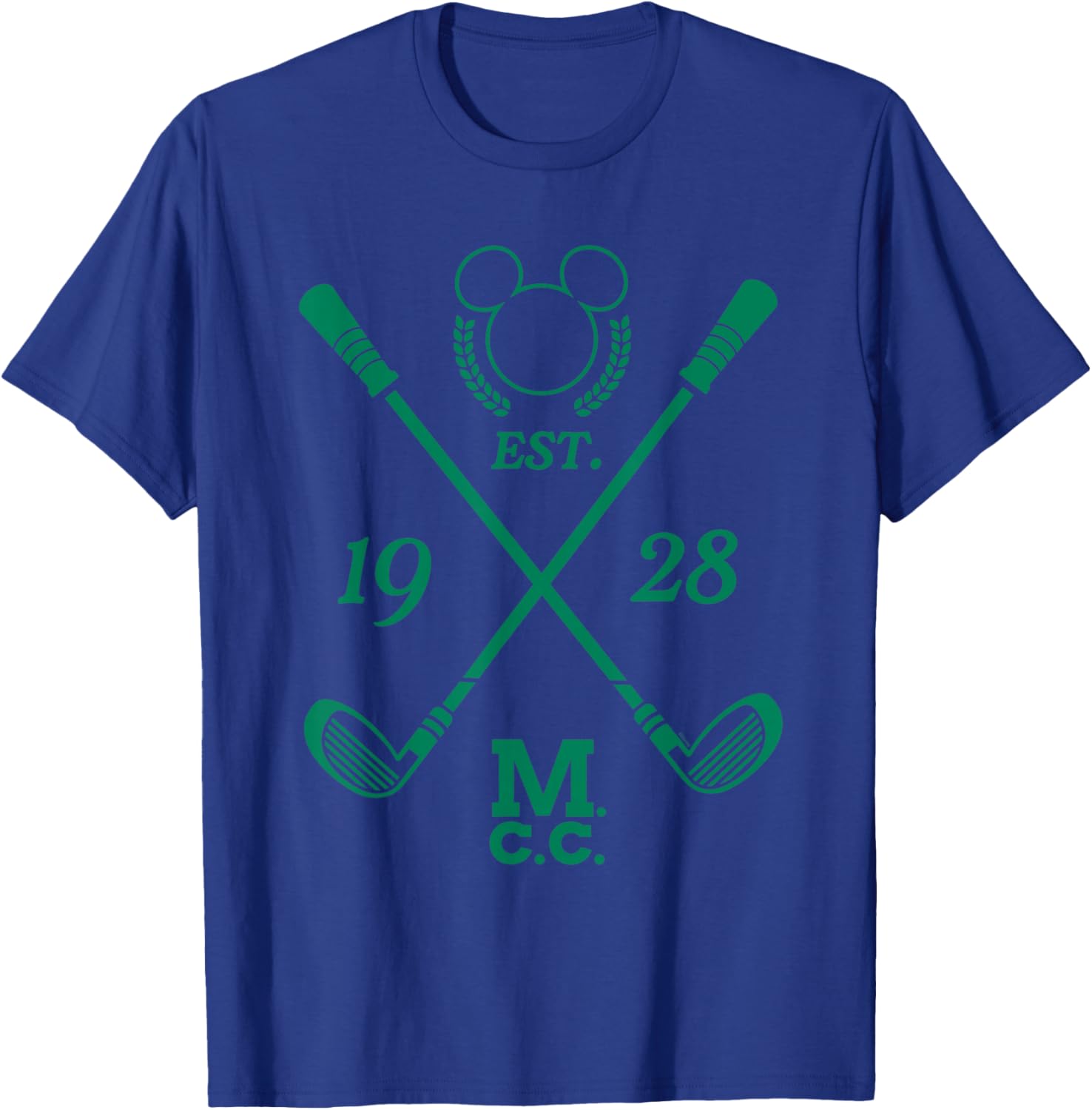 Disney Mickey Mouse Country Golf Club Established 1928 Logo T-Shirt - T-Shirt | Royal