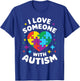 I Love Someone with Autism Awareness Heart Men Women Kids T-Shirt - T-Shirt | Royal