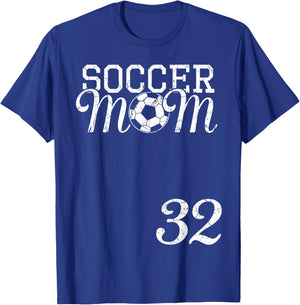 Soccer Mom Jersey Number 32 Favorite Player #32 Team T-Shirt - T-Shirt | Royal