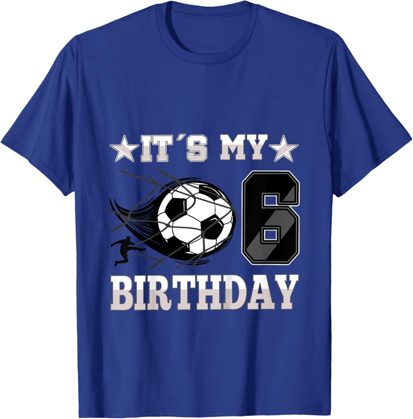 Soccer Birthday Party - 6th Birthday Boy 6 Years Old T-Shirt - T-Shirt | Royal