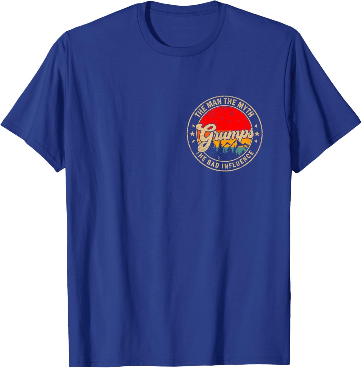 Grumps The Man The Myth The Bad Influence Vintage Retro T-Shirt - T-Shirt | Royal