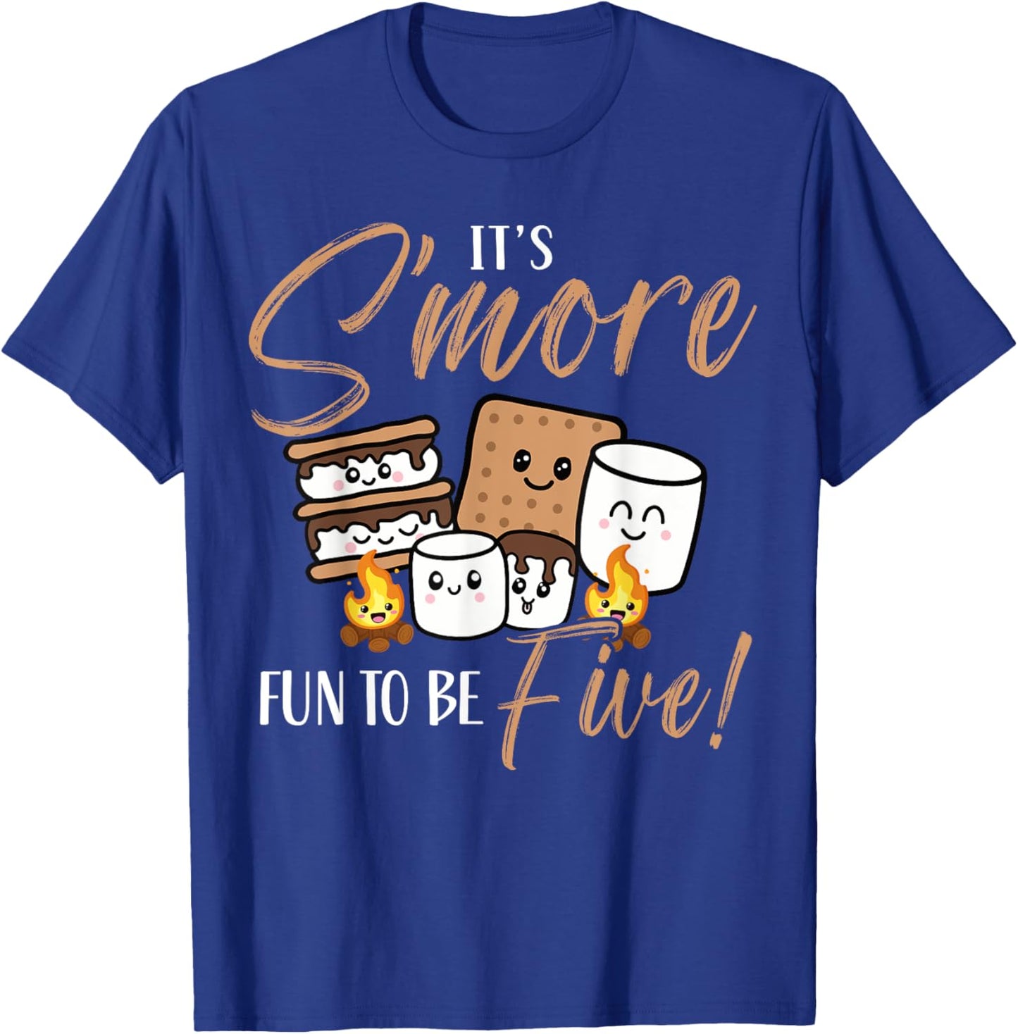 Birthday Campfire Marshmallow It's S'more Fun To Be Five 5th T-Shirt - T-Shirt | Royal