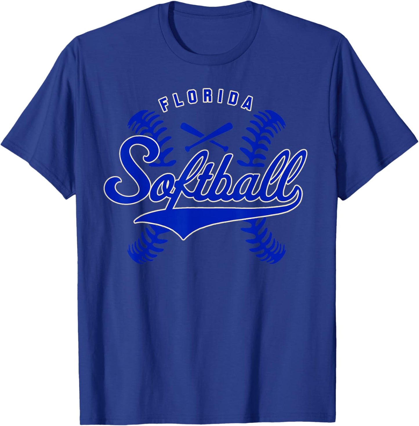 Florida Softball Vintage Kids Team Retro Softball Fan T-Shirt - T-Shirt | Royal