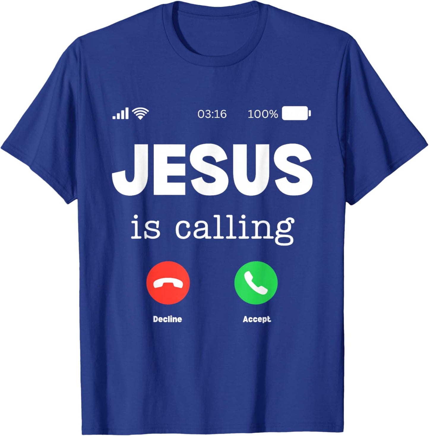 Classic Jesus Is Calling T-Shirt - T-Shirt | Royal