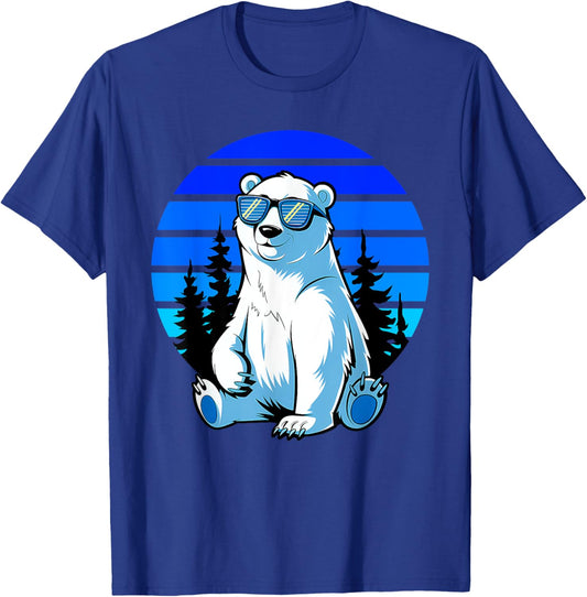 Arctic Animal Polar Bear Lover Cool Sunglasses Polar Bear T-Shirt - T-Shirt | Royal