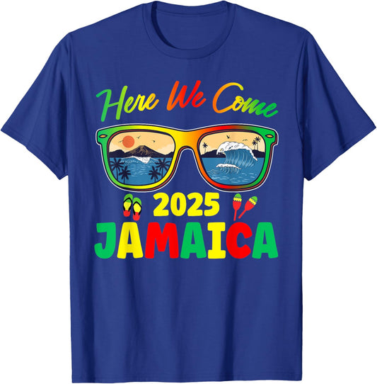 Jamaica 2025 Here We Come Matching Family Dream Vacation T-Shirt - T-Shirt | Royal