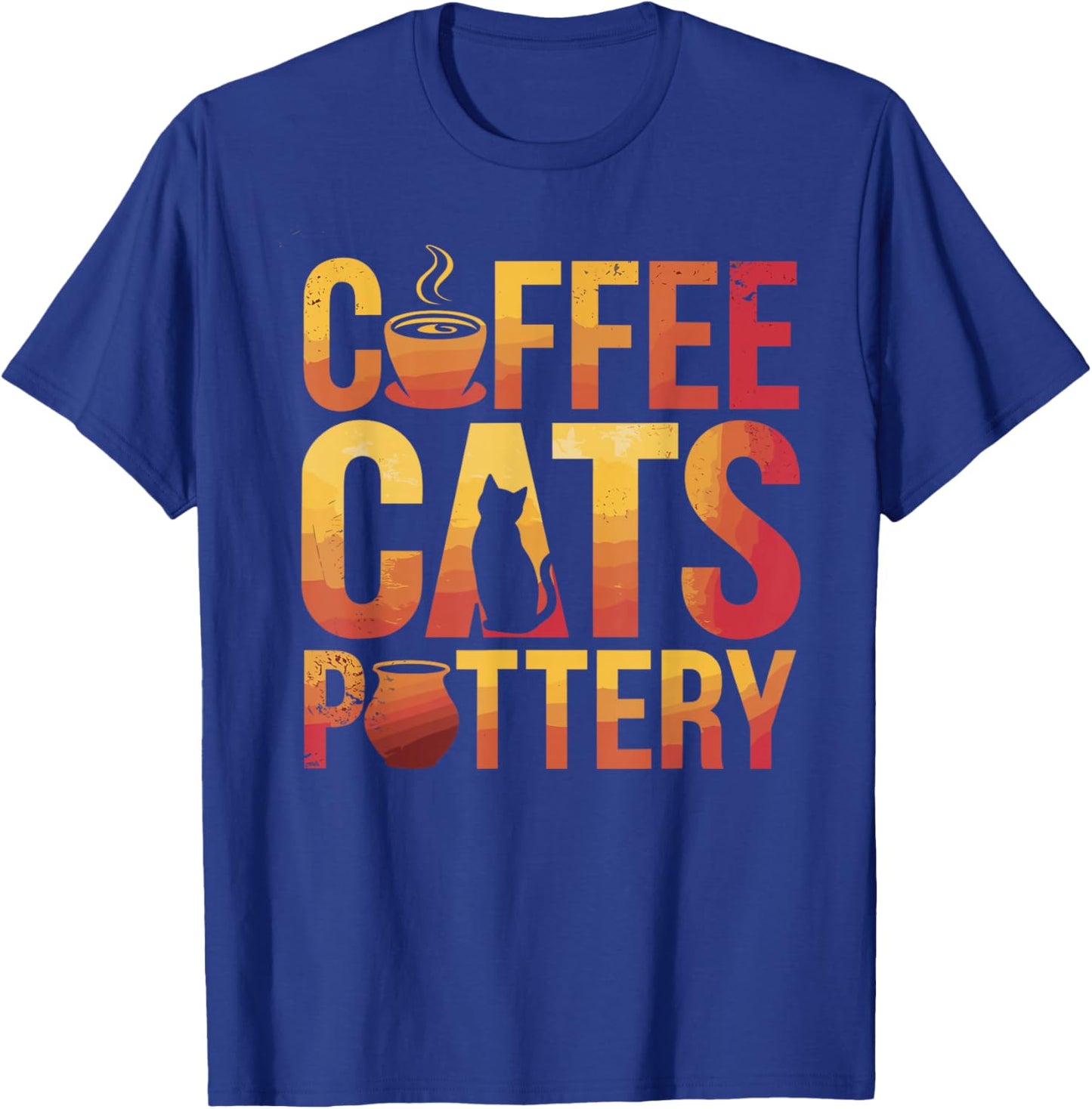 Coffee Cats Pottery Funny Pottery T-Shirt - T-Shirt | Royal
