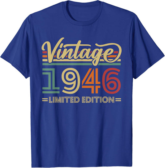 Vintage 1946 80th Birthday Gift Women T-Shirt - T-Shirt | Royal