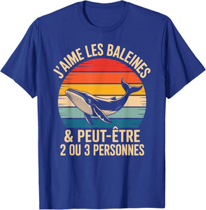 Whale Design Girl Boy Child J'aime Baleines T-Shirt - T-Shirt | Royal