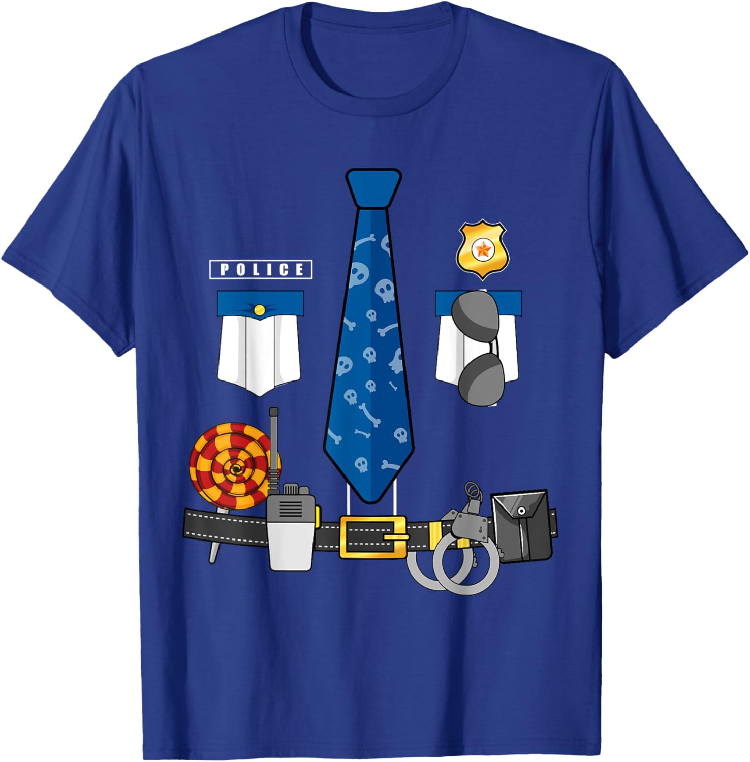 Police Officer Halloween Costume For Kids Boys Men T-Shirt - T-Shirt | Royal