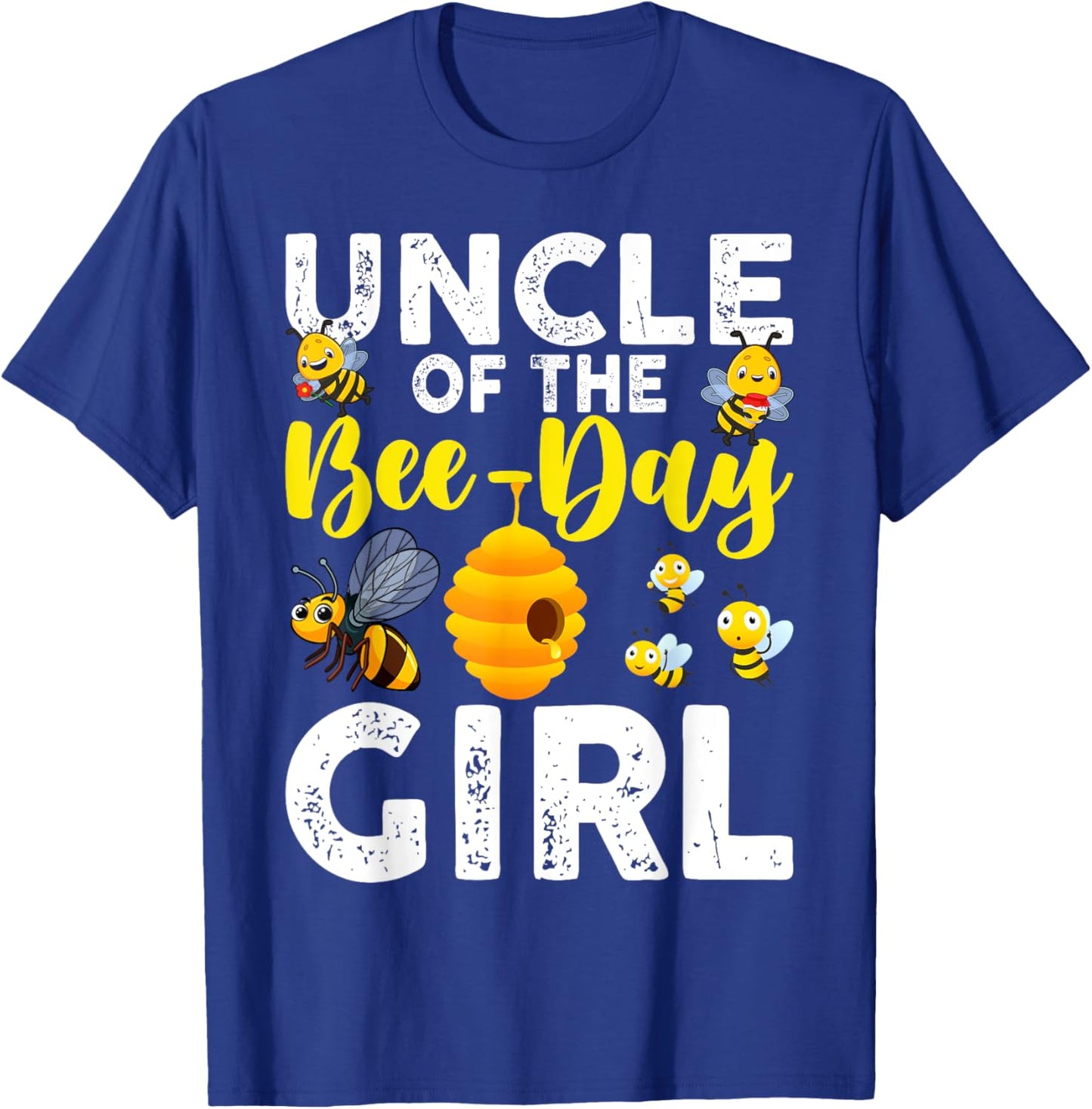 Uncle of the Bee-Day Girl Bee Birthday Party Matching Family T-Shirt - T-Shirt | Royal