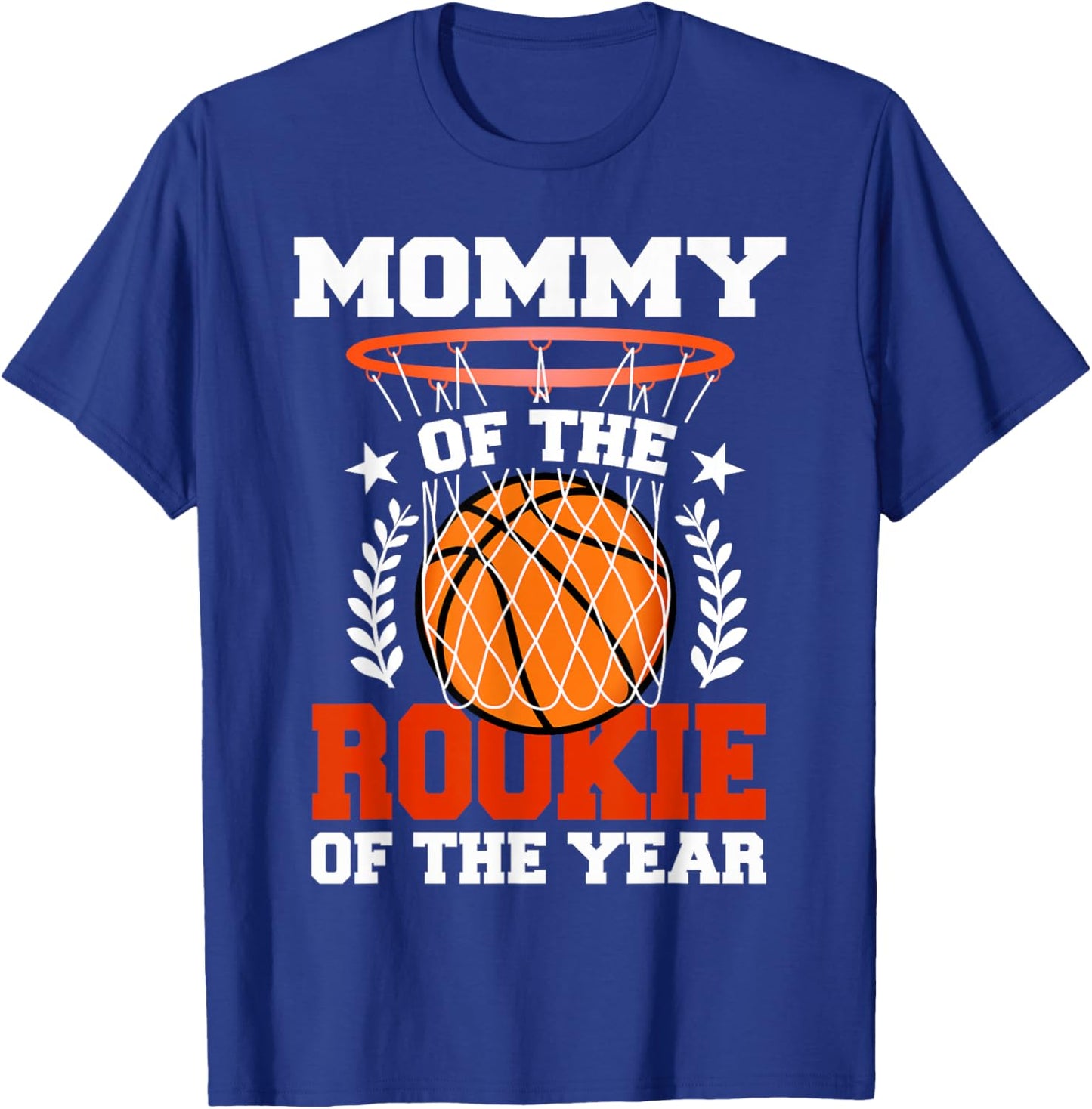 Mommy Of Rookie 1st Basketball Birthday Theme Matching T-Shirt - T-Shirt | Royal