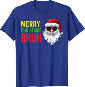 Merry Christmas Bruh Meme Funny Saying for Brother Boys Men T-Shirt - T-Shirt | Royal