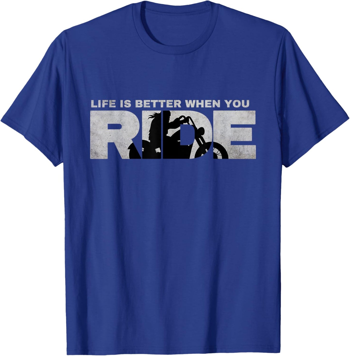 Life Is Better When You Ride - Biker Motorcycle Motorcycling T-Shirt - T-Shirt | Royal