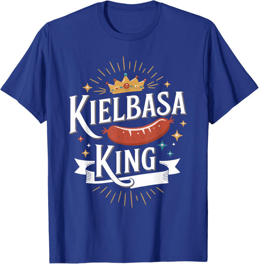 Kielbasa King Funny Polish Food Shirt for Meat Lovers T-Shirt - T-Shirt | Royal