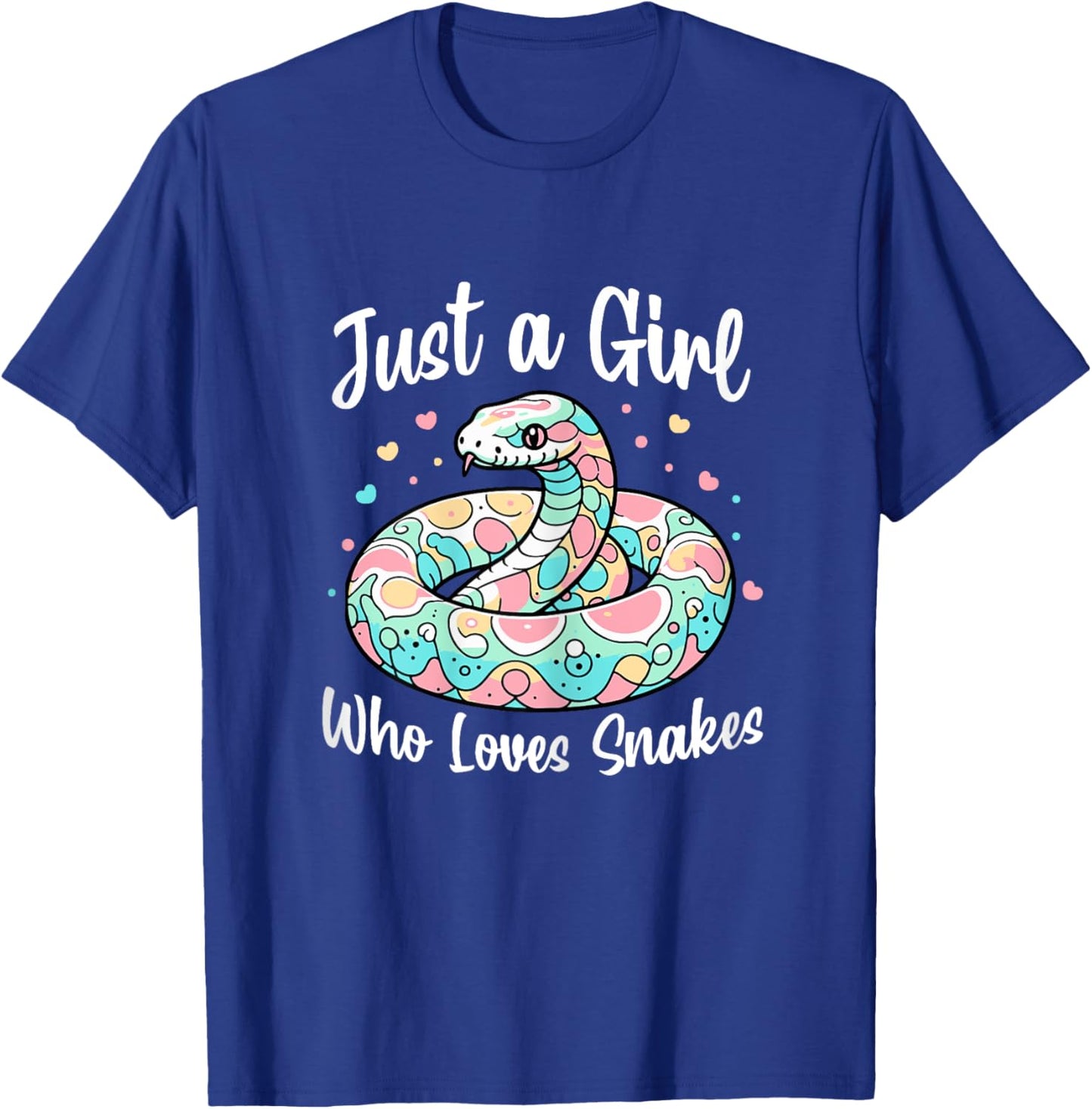 Just A Girl Who Loves Snakes - Cute Snake Pastel Color Art T-Shirt - T-Shirt | Royal