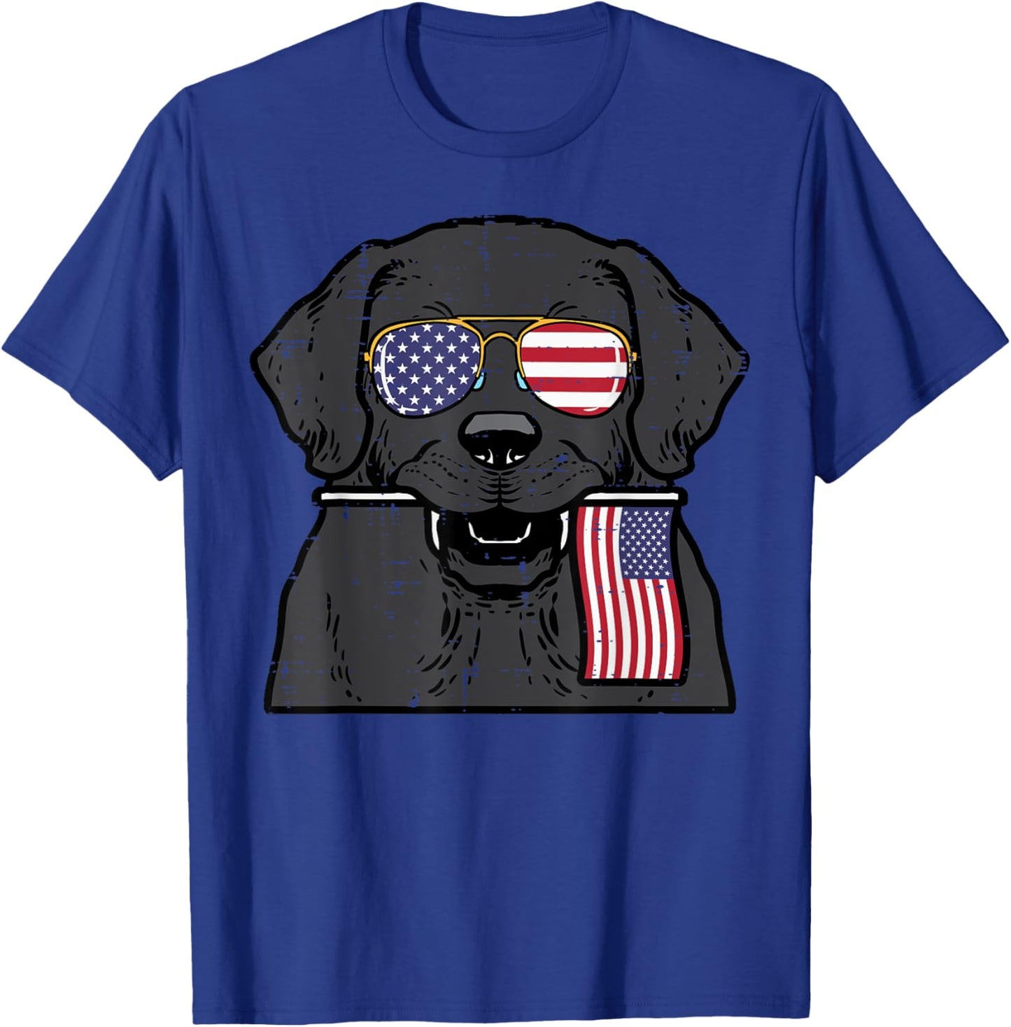 4th July Dog Labrador US Flag Patriotic Pet Men Women Kids T-Shirt - T-Shirt | Royal
