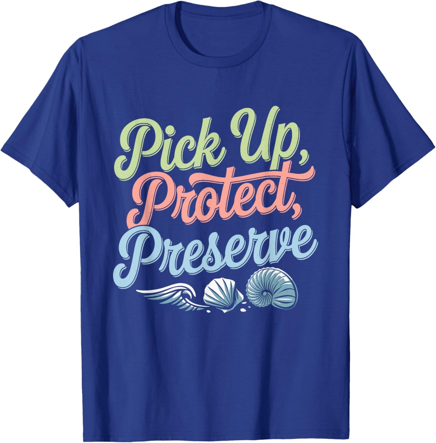 Beach Clean-Up Volunteer Ocean Conservation Eco-Friendly T-Shirt - T-Shirt | Royal