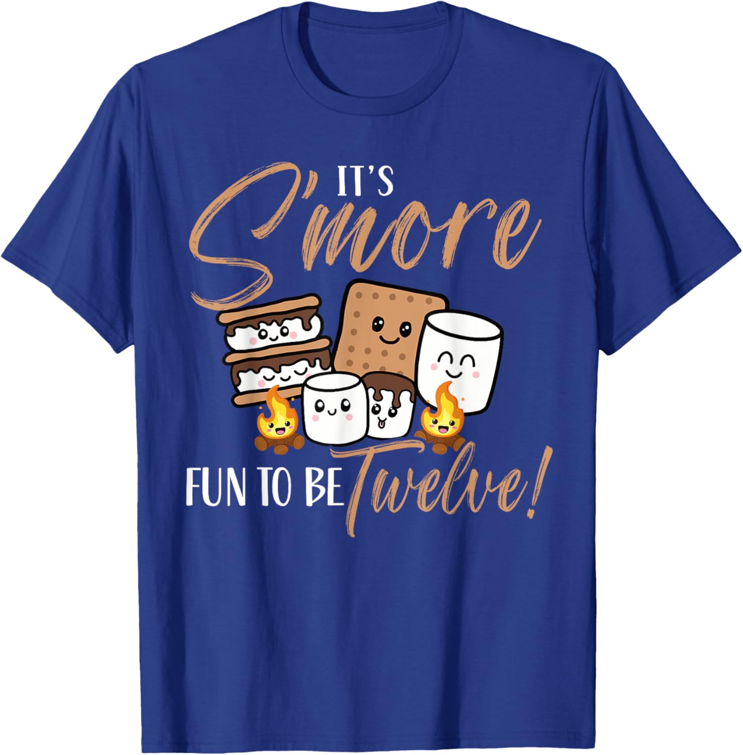 It's Smore Fun To Be 12 Twelve Birthday Campfire Marshmallow T-Shirt - T-Shirt | Royal