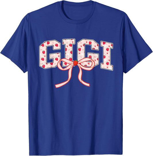 Gigi Strawberry Coquette Bow Matching Family T-Shirt - T-Shirt | Royal