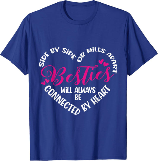 Besties Will Always be Connected by Heart | BFF Best Friends T-Shirt - T-Shirt | Royal