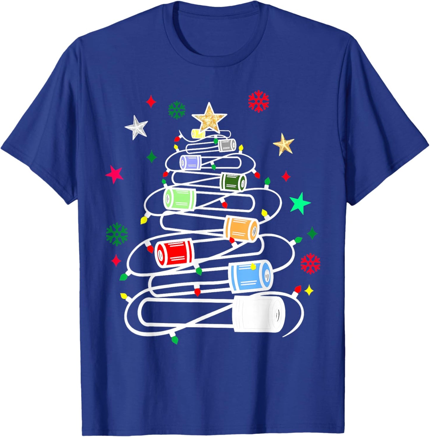 Chemistry Lab Scientist Phlebotomist Christmas Test Tubes Christmas Tree for Medical Professionals, Science Enthusiasts, Lab Technicians, -Adults, Black, Small, Short Sleeve, Winter T-Shirt - T-Shirt | Royal