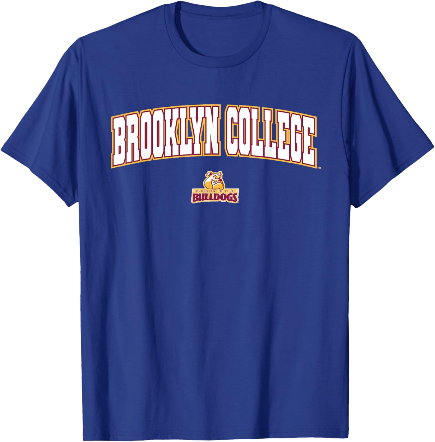 Brooklyn College Bulldogs Arch Logo T-Shirt - T-Shirt | Royal