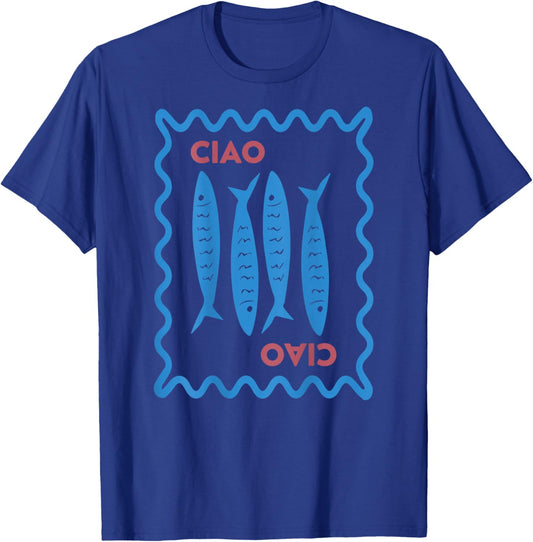 Vintage italienische Ciao Sardine Chinoiserie , Ciao Summer Vibe T-Shirt - T-Shirt | Royal