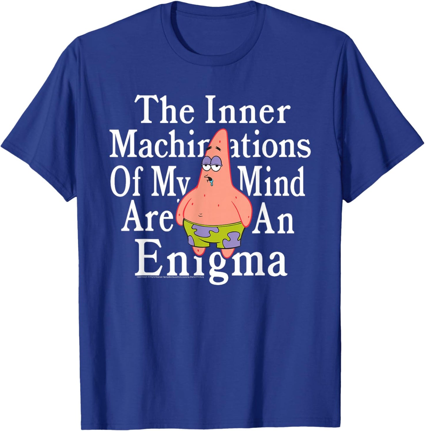 Patrick Star My Mind is an Enigma Funny Existential Cartoon T-Shirt - T-Shirt | Royal