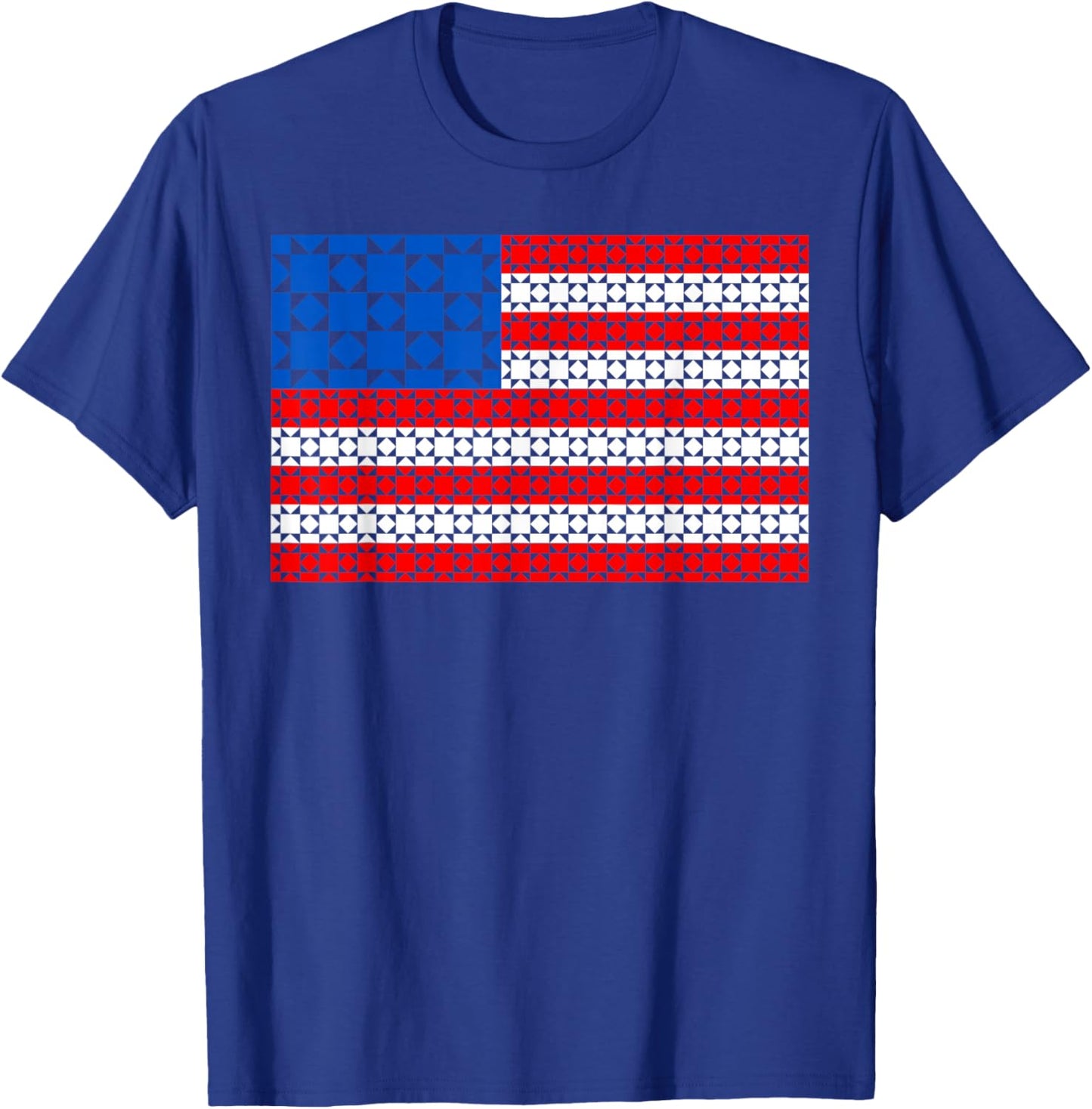 4th of July Quilting USA Flag Patriotic American Women Girls T-Shirt - T-Shirt | Royal