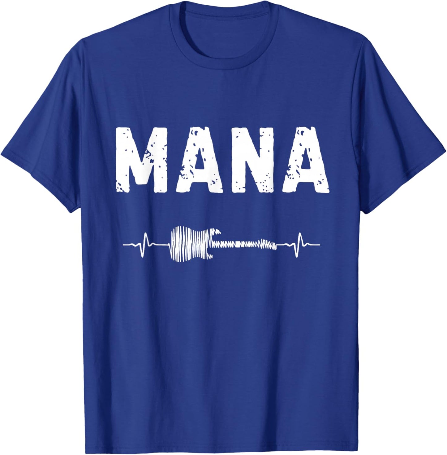 Mana Guitar Heartbeat Music Guitarist Retro Vintage T-Shirt - T-Shirt | Royal