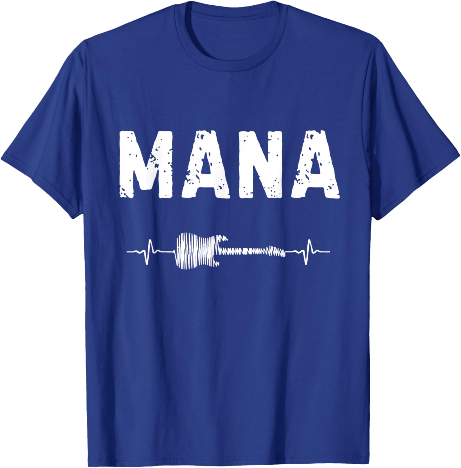 Mana Guitar Heartbeat Music Guitarist Retro Vintage T-Shirt - T-Shirt | Royal
