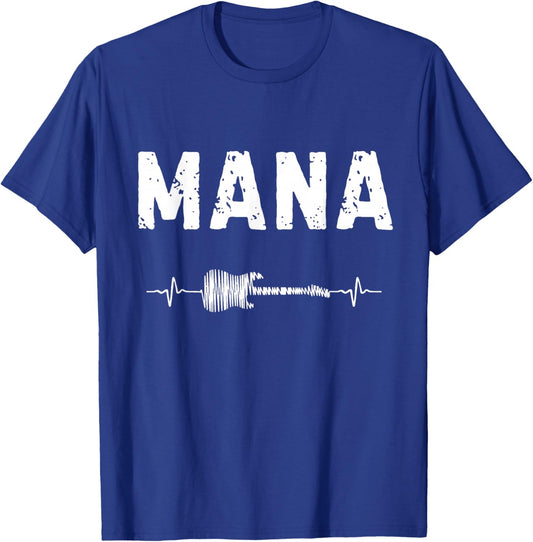 Mana Guitar Heartbeat Music Guitarist Retro Vintage T-Shirt - T-Shirt | Royal