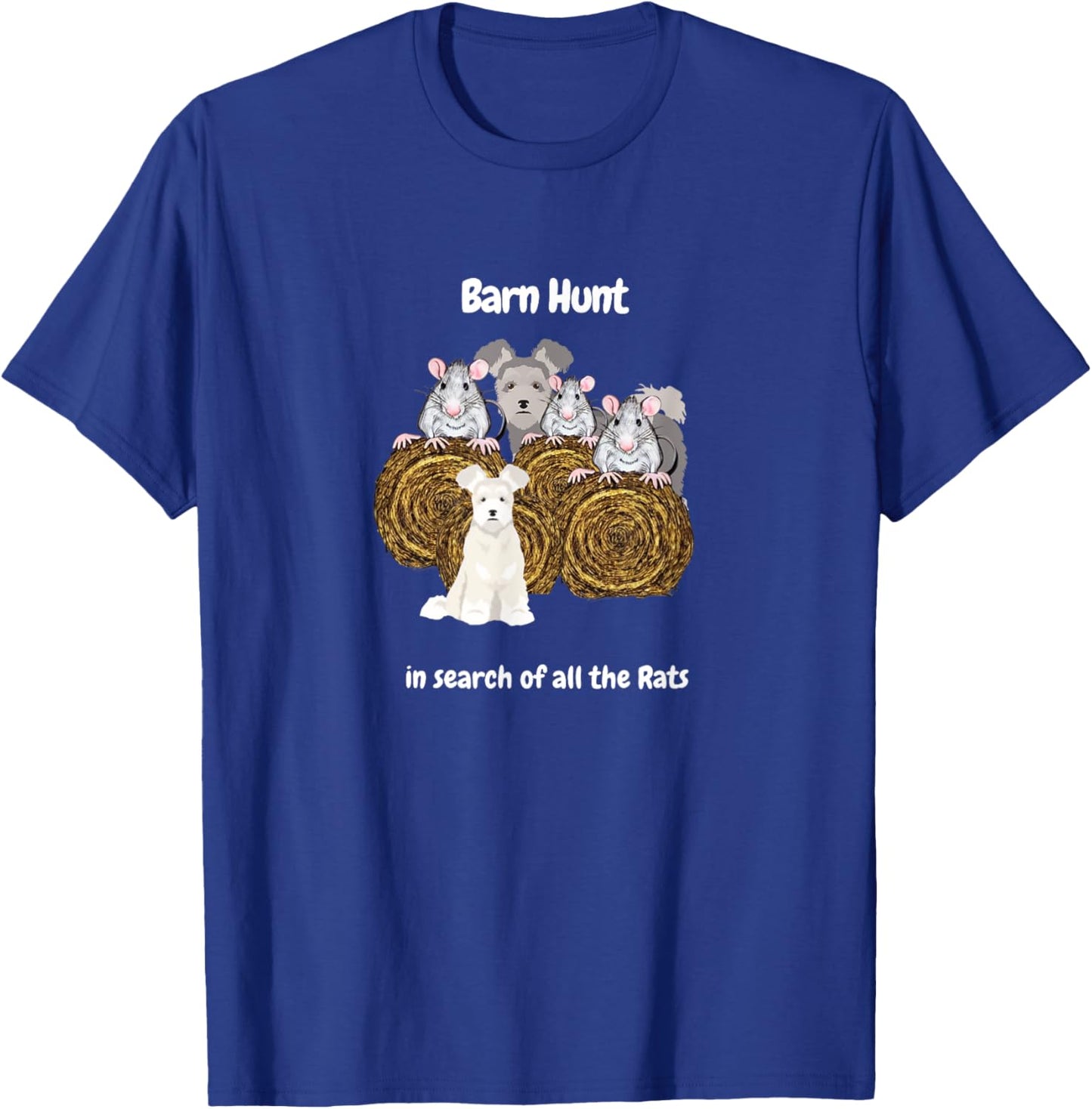 Funny Barn Hunt - in search of rats with a Pumi dog T-Shirt - T-Shirt | Royal