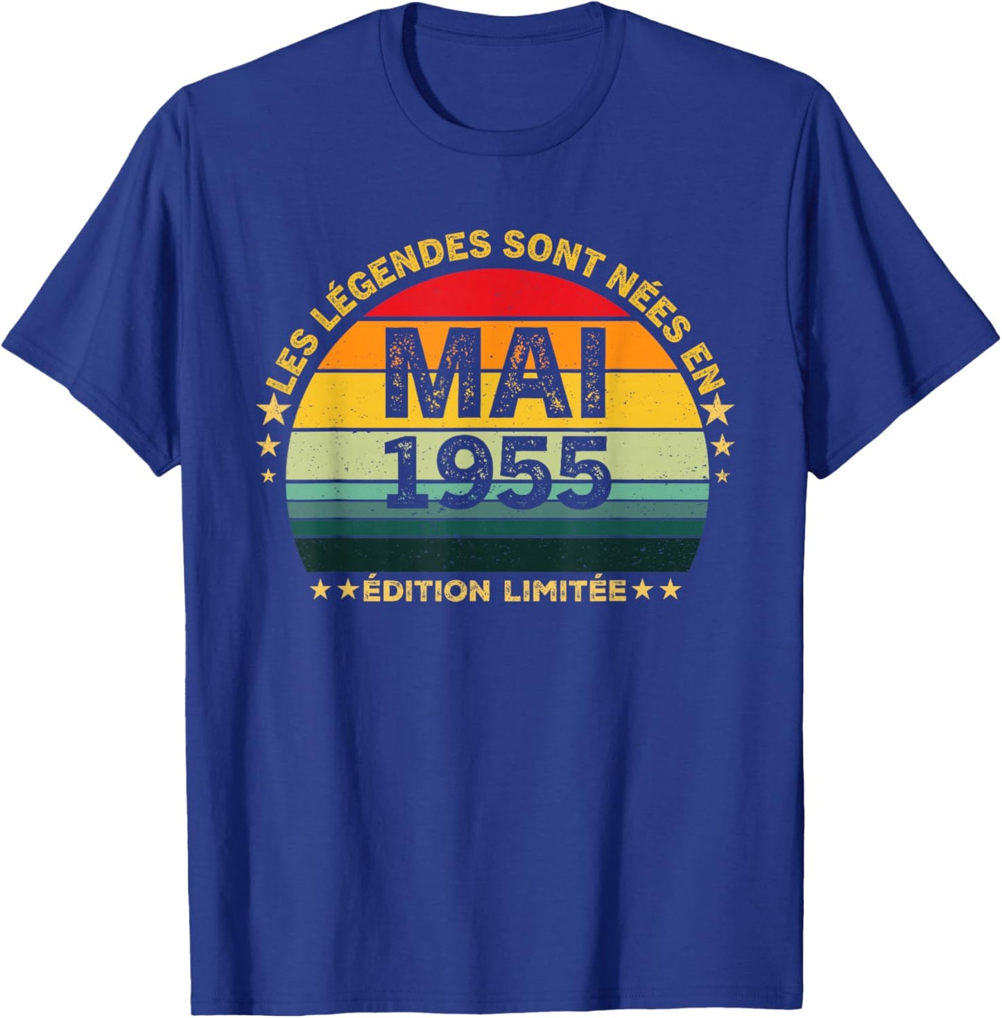 Retro Mai 1955 Édition limitée 71 Ans 71e Anniversaire T-Shirt - T-Shirt | Royal