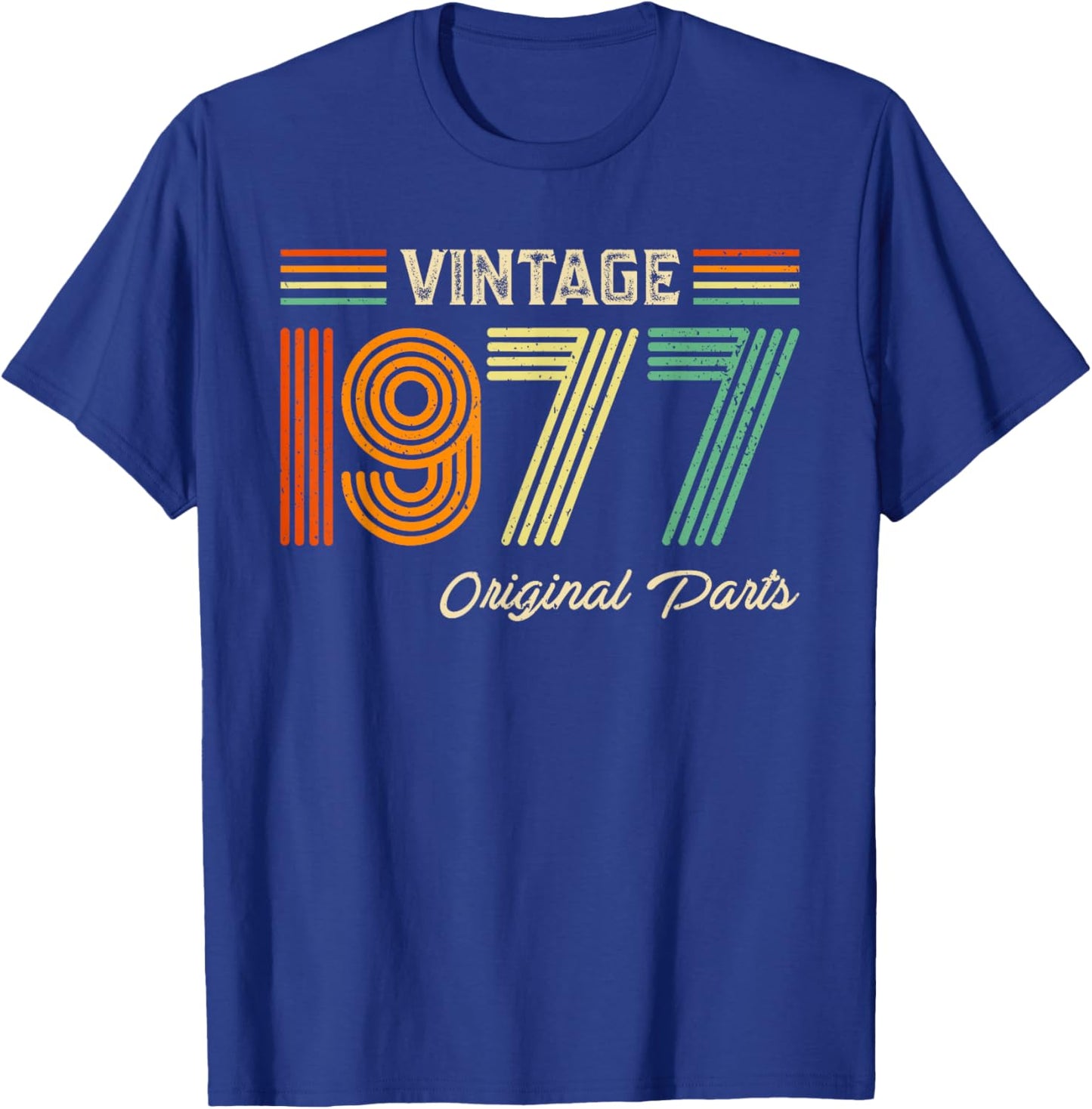 Vintage 1977 Original Parts Birthday 1977 Men Women Vintage T-Shirt - T-Shirt | Royal