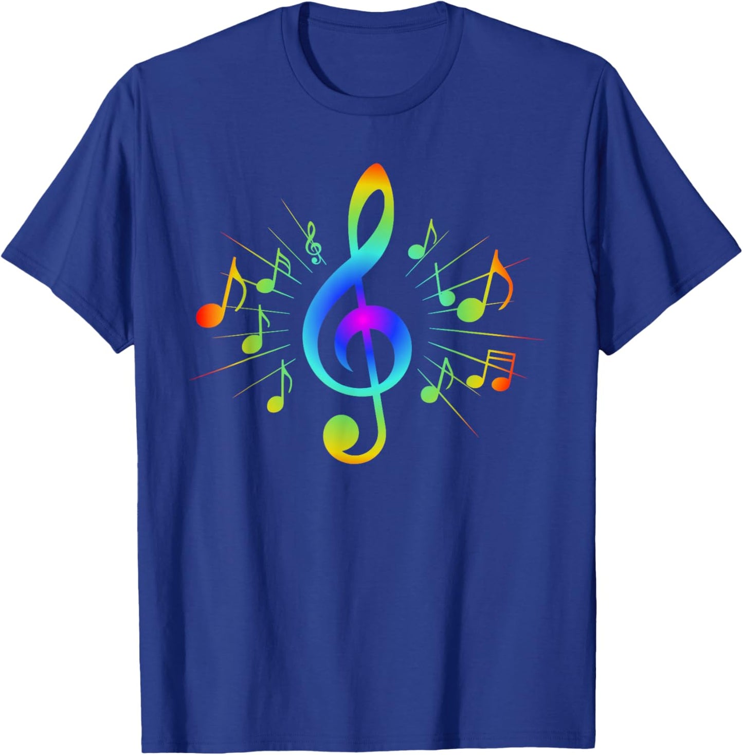 Colorful Treble Clef and Musical Notes Design for Music Love T-Shirt - T-Shirt | Royal