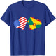 Grenada Flag USA Heart Grenadian Pride Grenadian Roots T-Shirt - T-Shirt | Royal