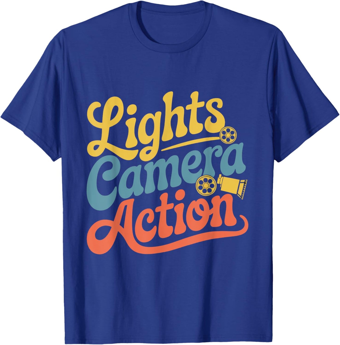 Director Film Crew Lights Camera Action Video Producer Quote T-Shirt - T-Shirt | Royal