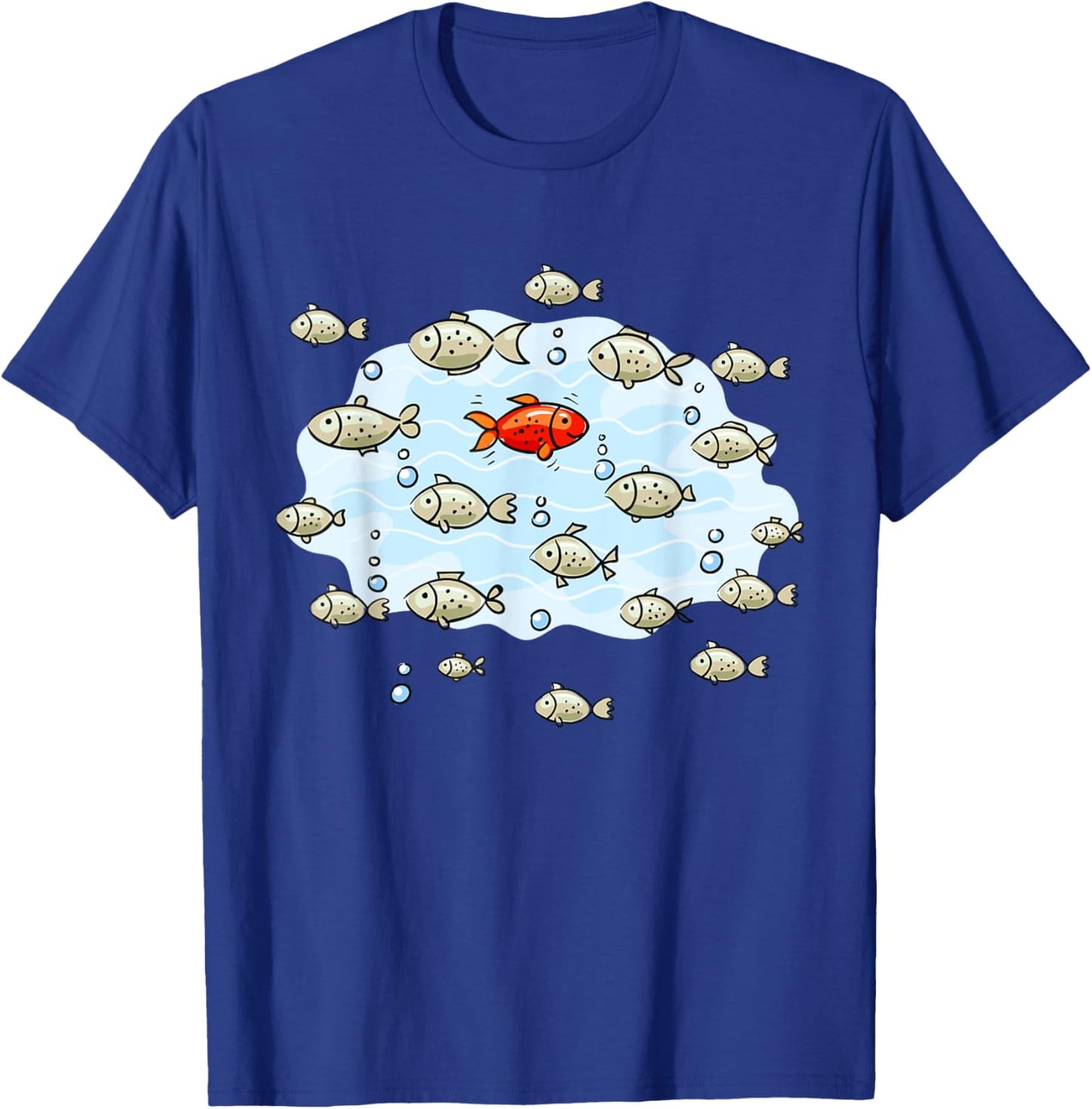 Fish Swim Against The Current In The Sea T-Shirt - T-Shirt | Royal